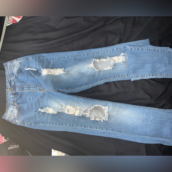 Ripped medium blue jeans - Picture 1 of 1